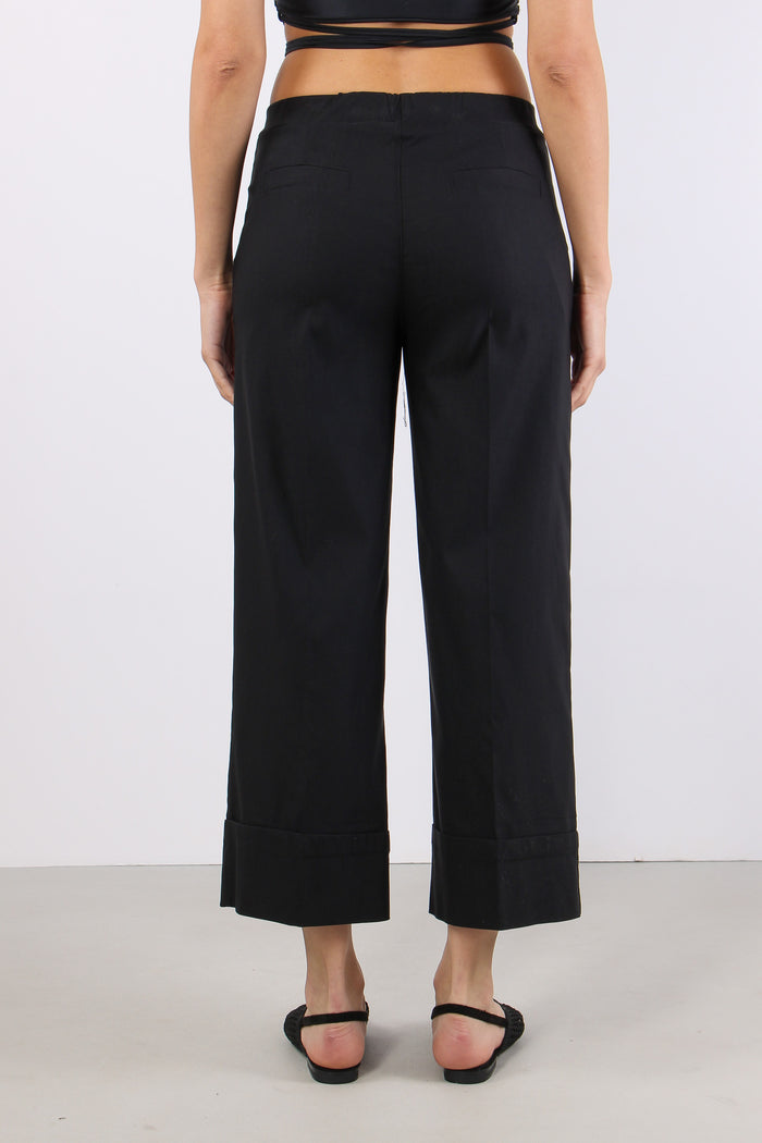 Pantalone Cropped Bengalina Nero-4