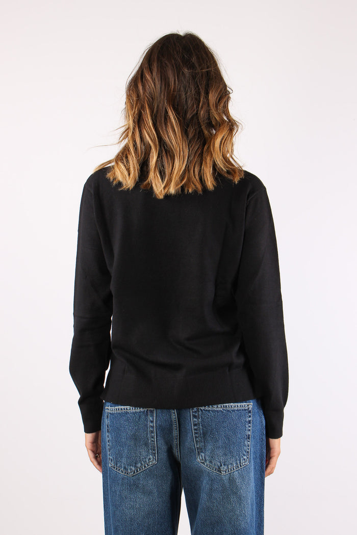 Maglia Girocollo Spacchetti Nero-3