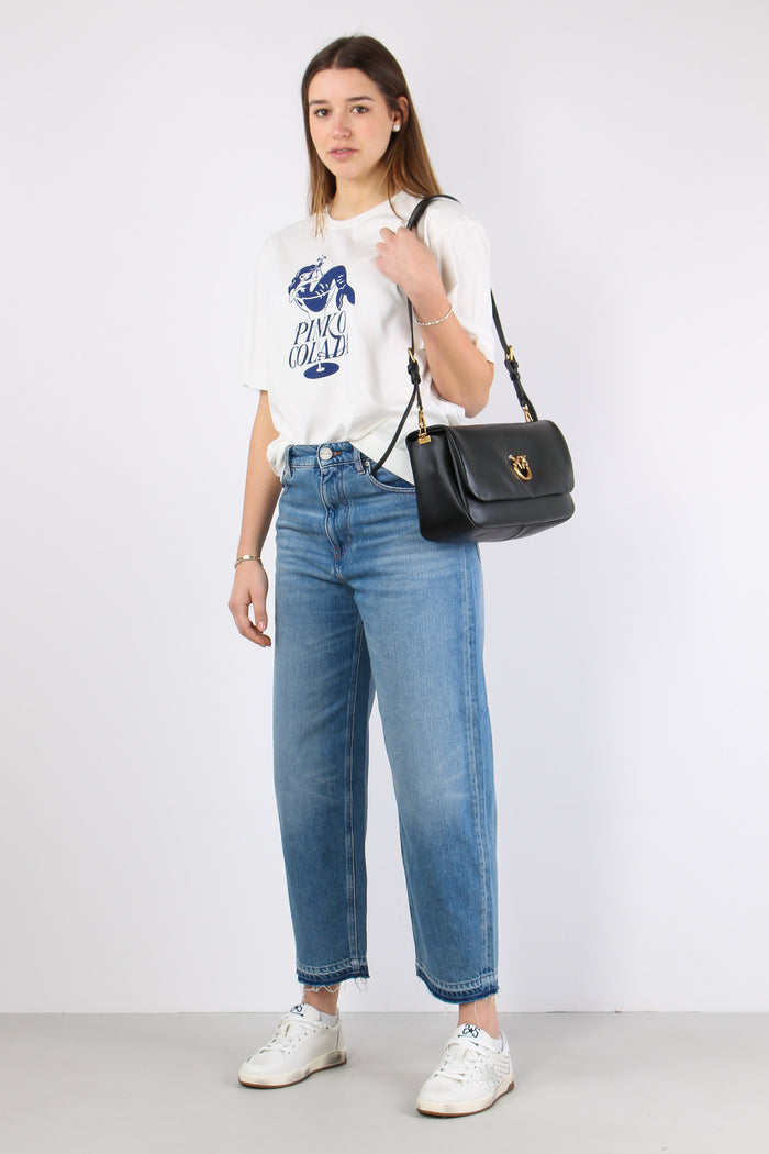 Strepitoso T-shirt Stampa Cola Bianco/blu-3