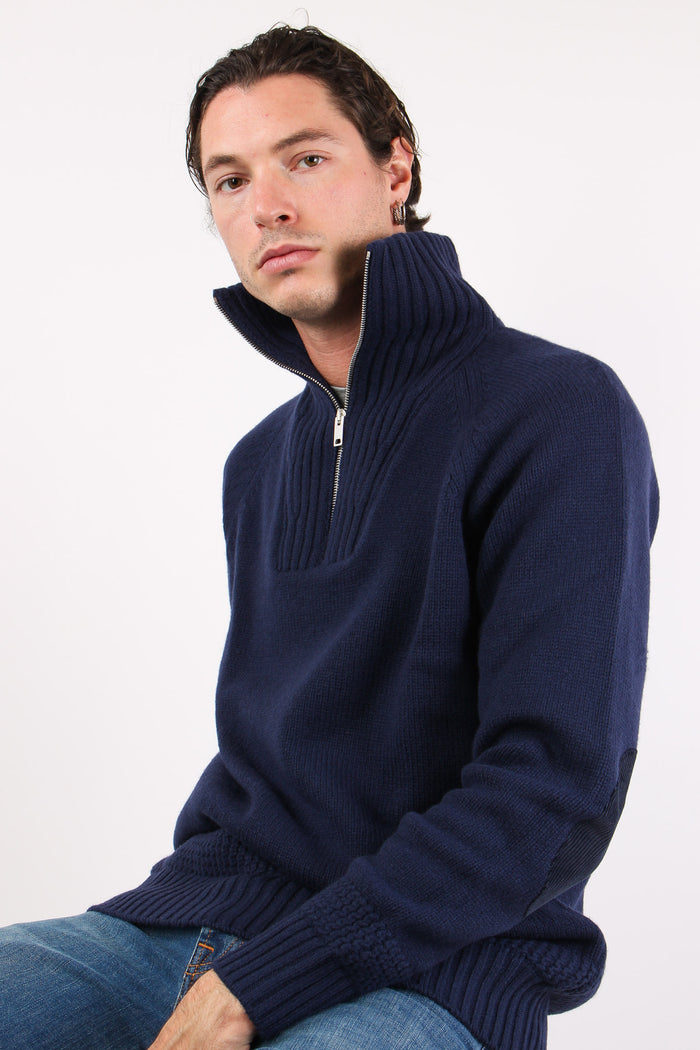 Mezza Zip Tasca Velluto Blu-6