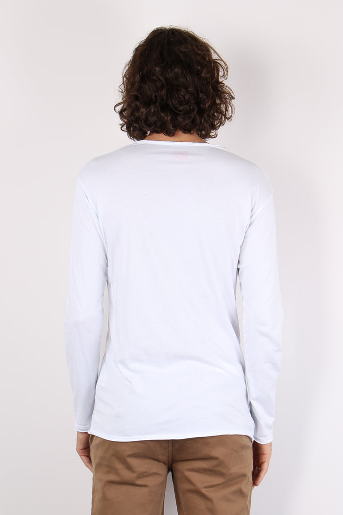 T-shirt Manica Lunga Cotone Bianco-3