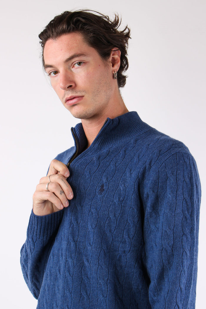 Felpa Mezza Zip Tecnica Rustic Navy-6