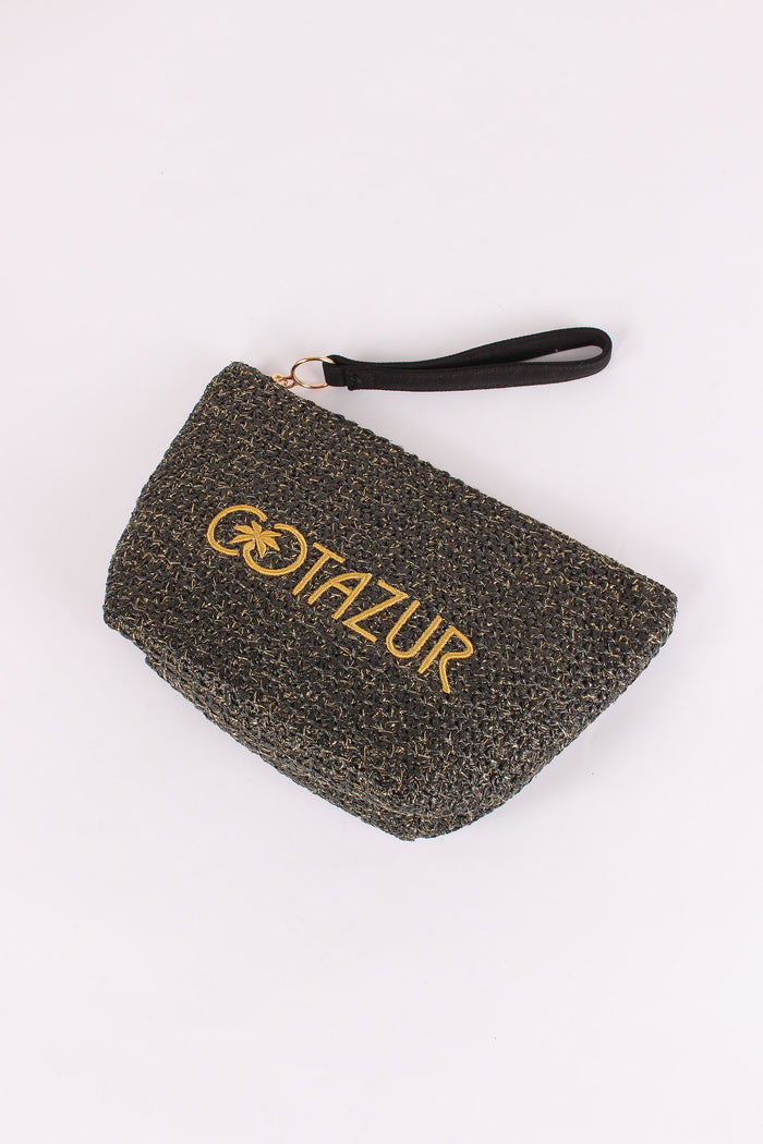 Pochette Paglia Lurex Nero-3