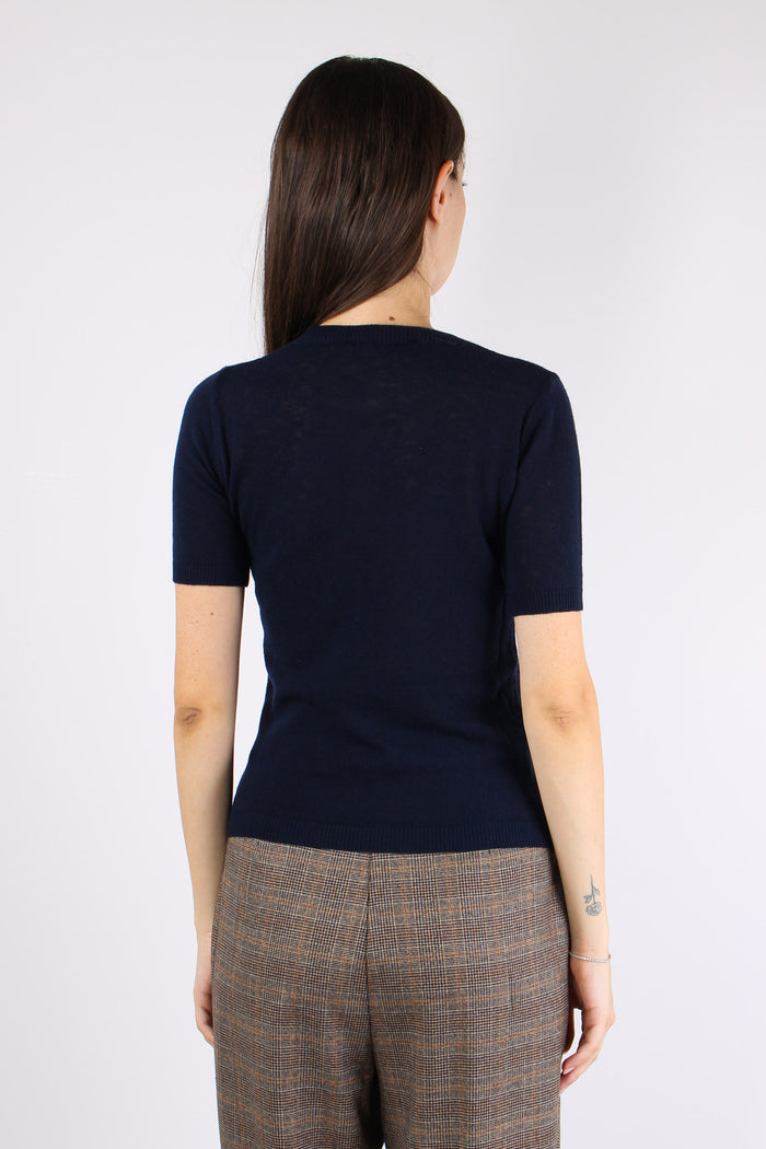 Maglia M/m Misto Lana Blu-5