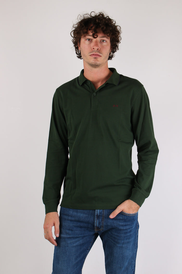 Polo M/l Profilo Contrasto Verde