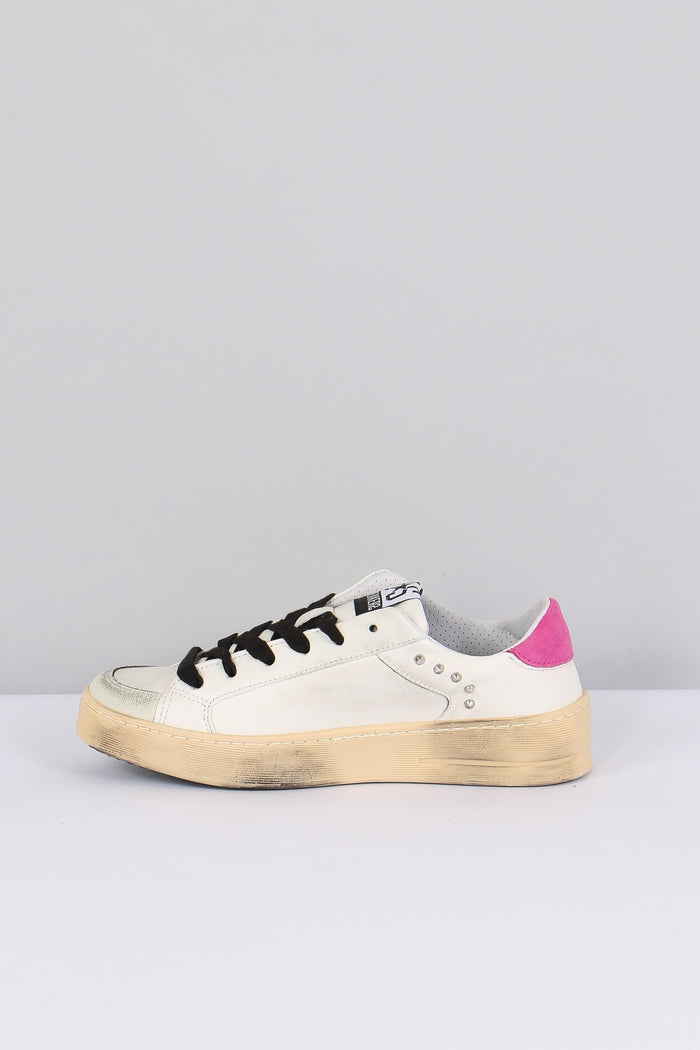 Sneakers Enjoy Star Borchie Bianco/fucsia-7