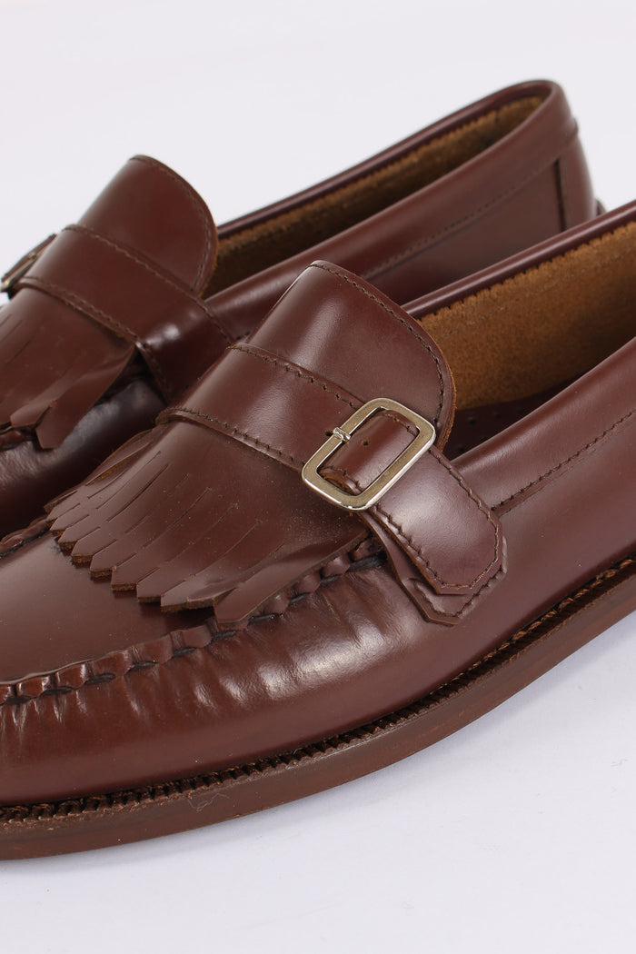 Mocassino Pelle Frange Brown-5