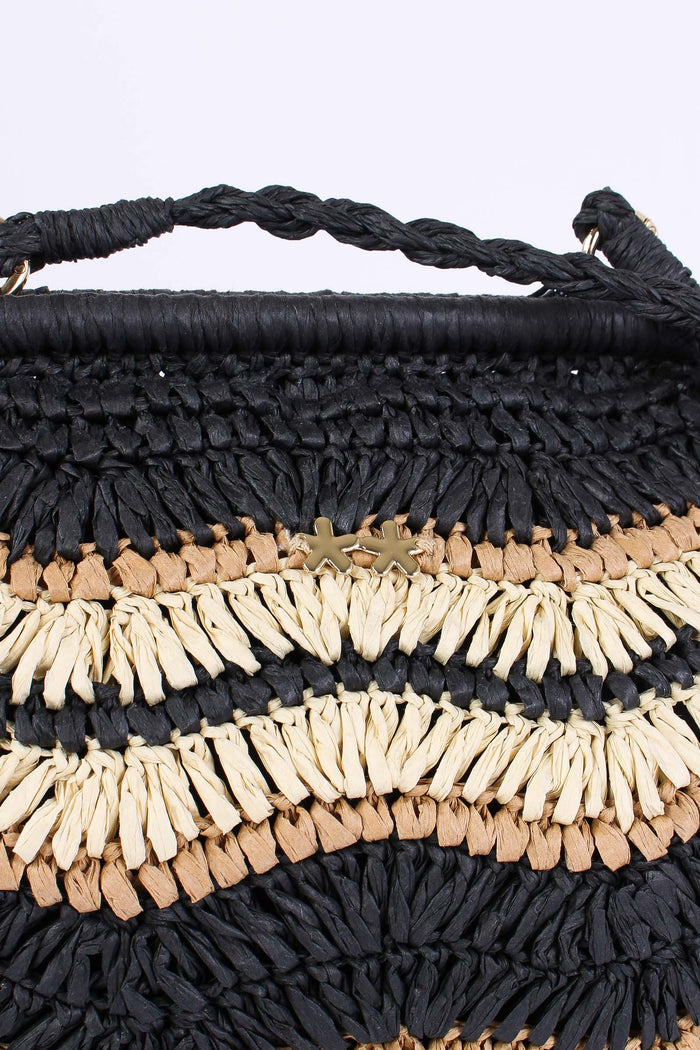Pochette Paglia Rigida Riga Nero-6