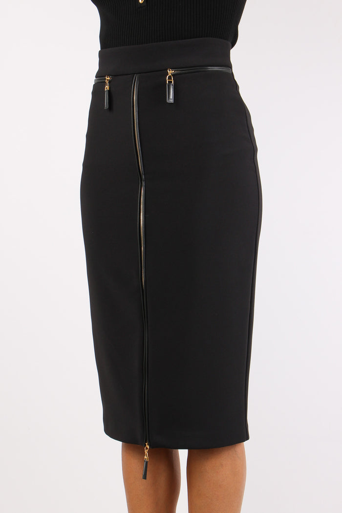 Longuette Zip Ecopelle Nero-6