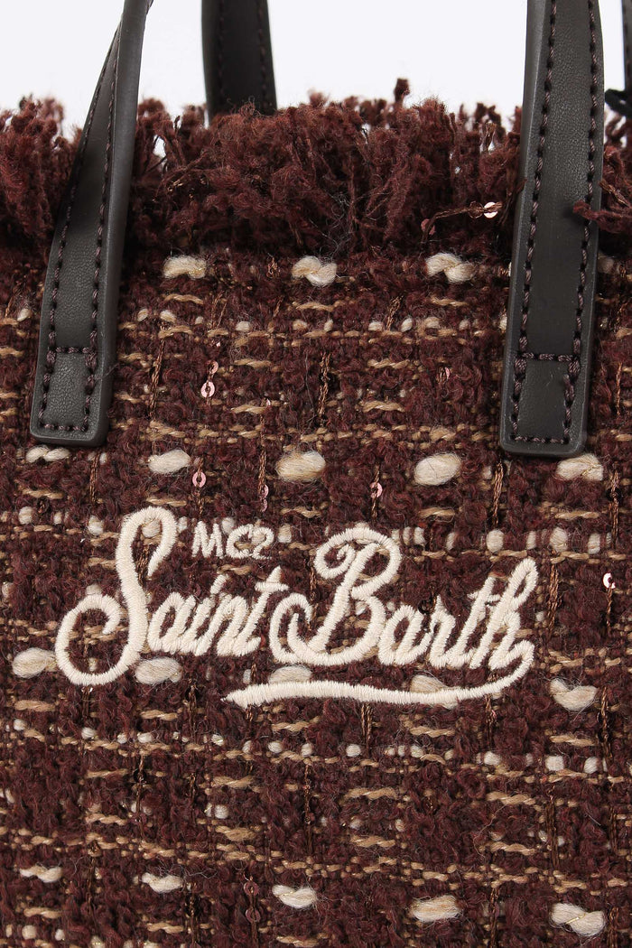 Borsa A Mano Mini Tweed Brown-8