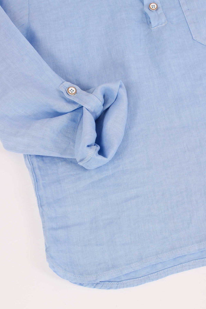 Camicia Serafino Lino Placid Blue-3