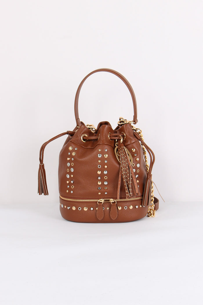 Secchiello Inserto Borchie Cuoio