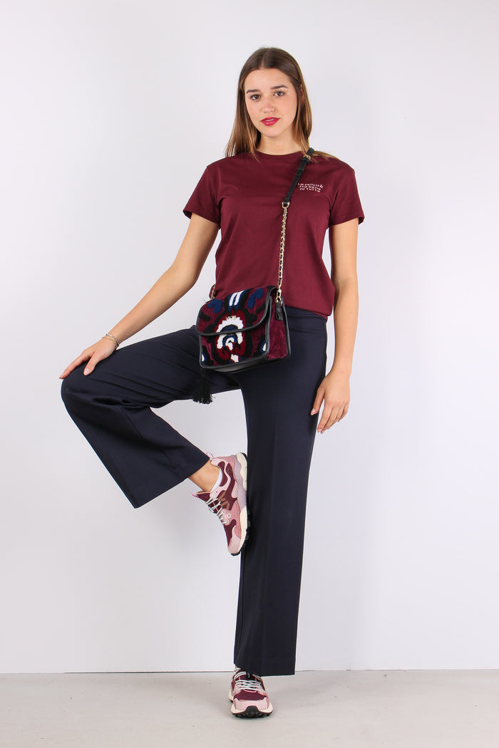 T-shirt Ricamo La Felicita Sta Bordeaux