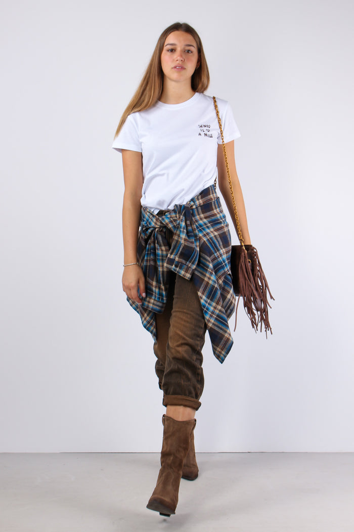 T-shirt Ricamo Sento Il Cuore Bianco-9