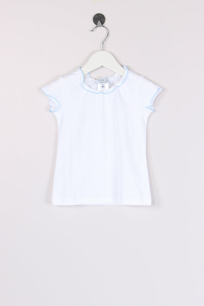 T-shirt Profilo Contrasto Azzurro