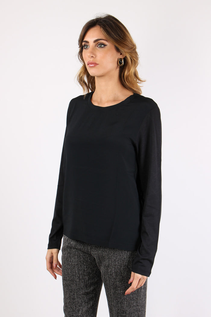 Girocollo Jersey Seta Nero-3