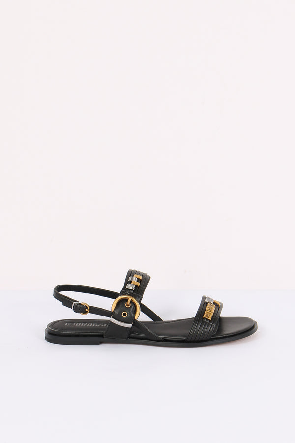 Sandalo Fibbia Borchie Black