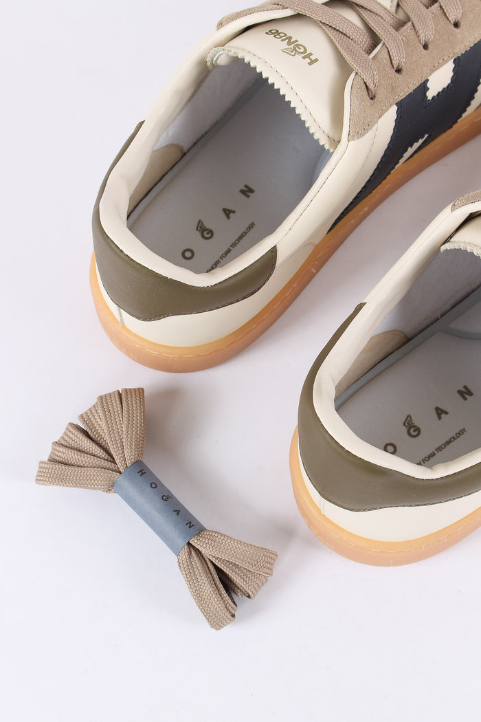 Sneakers Cool Allacciato H Beige/bianco-4