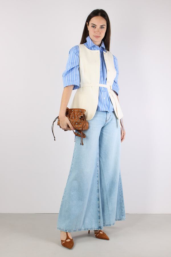 Jeans Flare Ampio Denim Medio