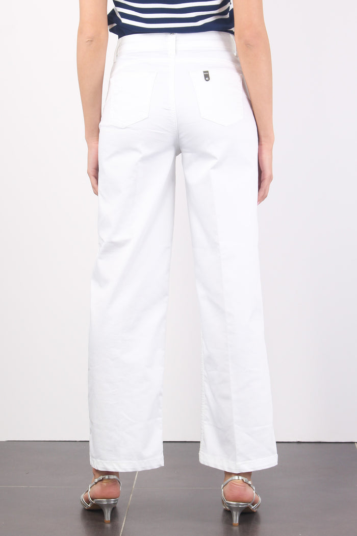 Pantalone Cropped Fibbia Tasca Bianco Ottico-3