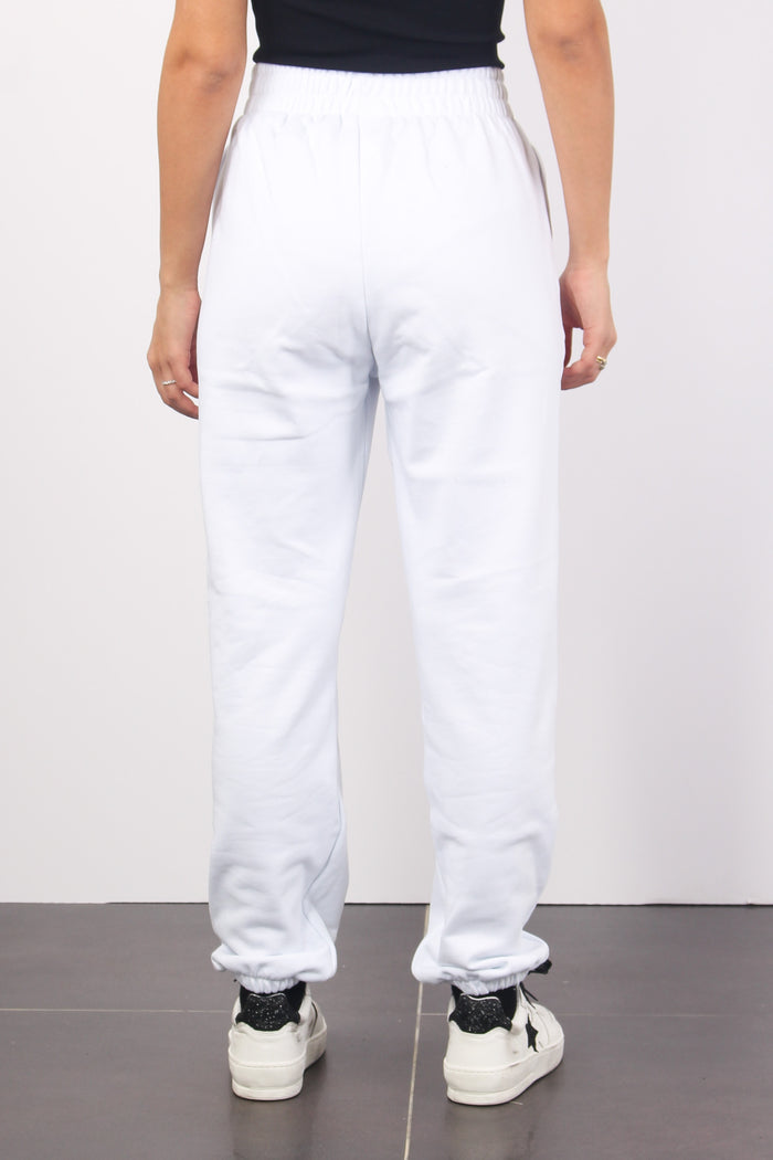Pantalone Felpa Nervature Bianco-4