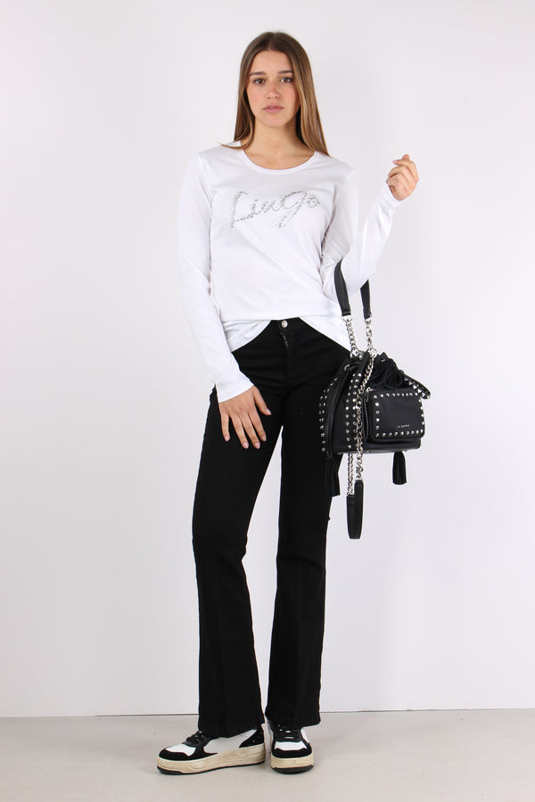 T-shirt Liu Jo Silver Bianco Faded