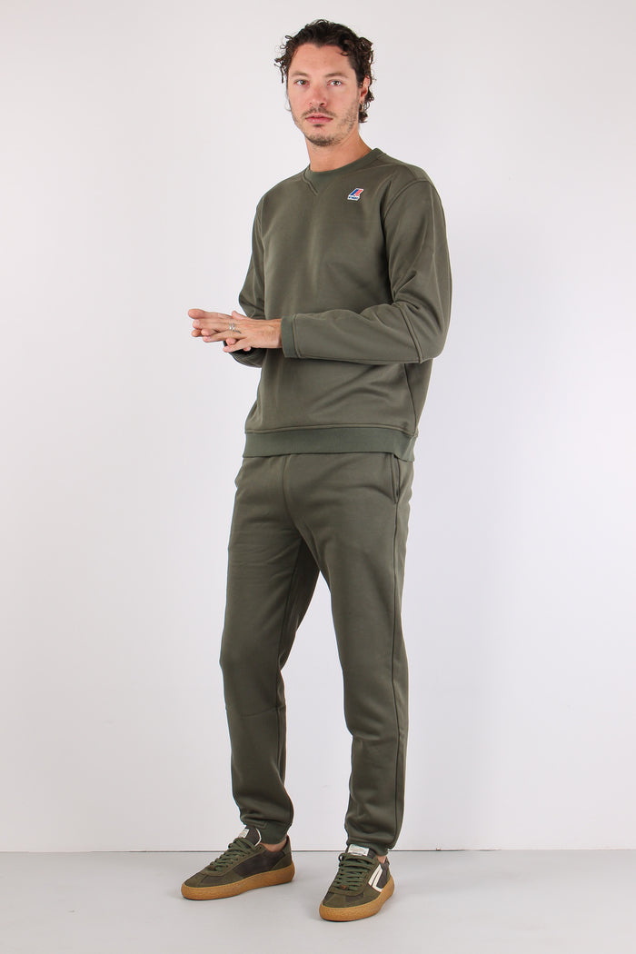 Felpa Girocollo Cotone Green Blackish-4