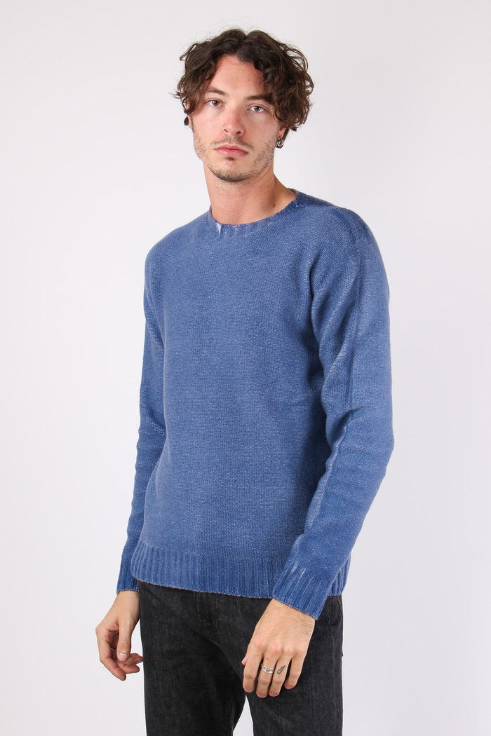 Maglia Girocollo Reversibile Denim/bordeaux-3