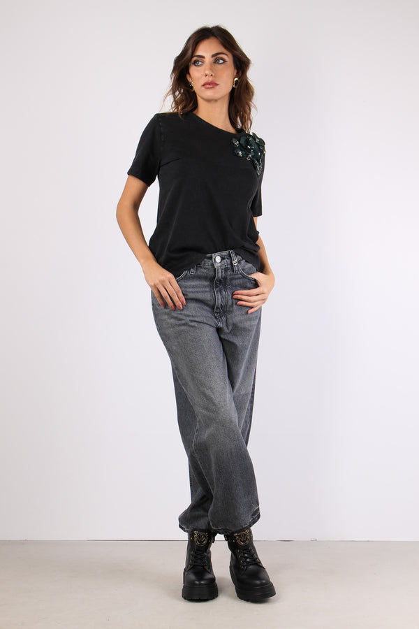 Estelle Denim Carrot Logo Tasc Denim Scuro