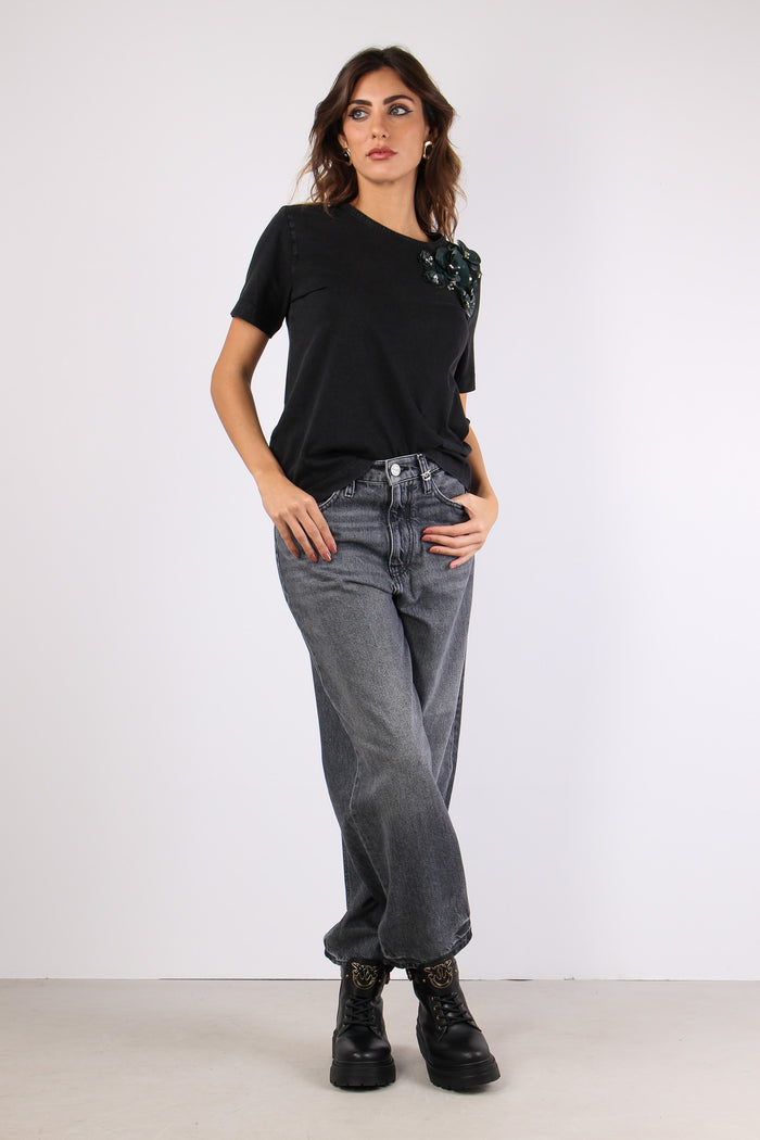 Estelle Denim Carrot Logo Tasc Denim Scuro