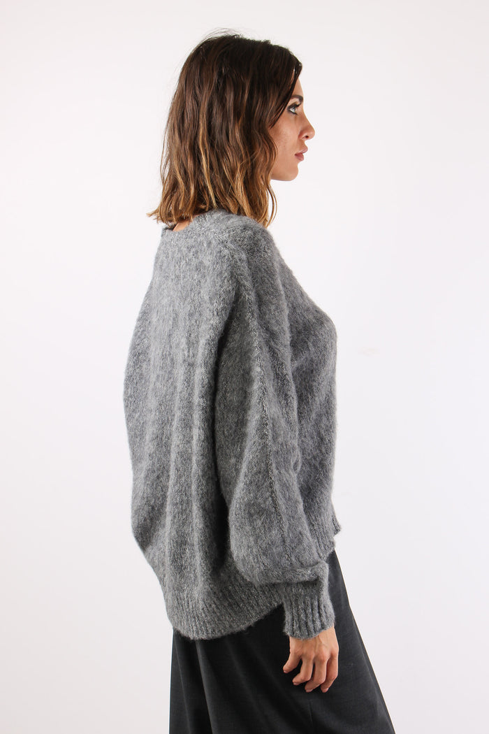 Maglia Mohair Puntinata Grey-7