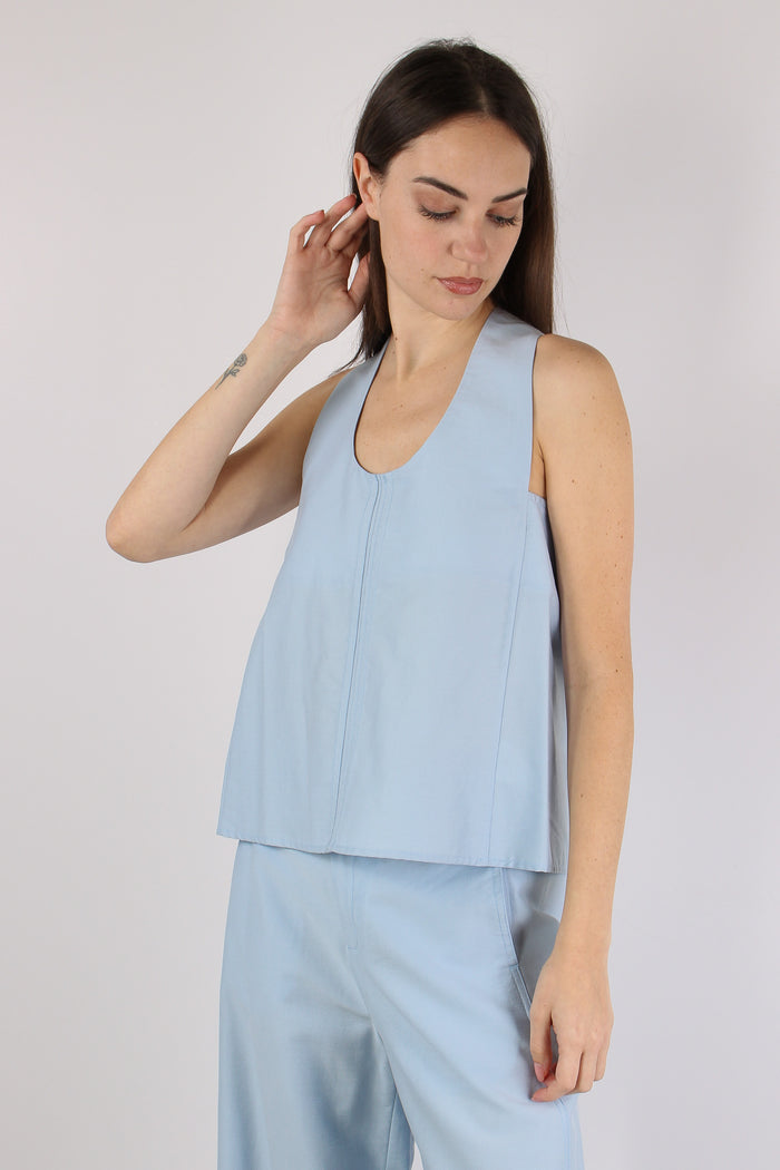 Top Intreccio Schiena Celeste-4