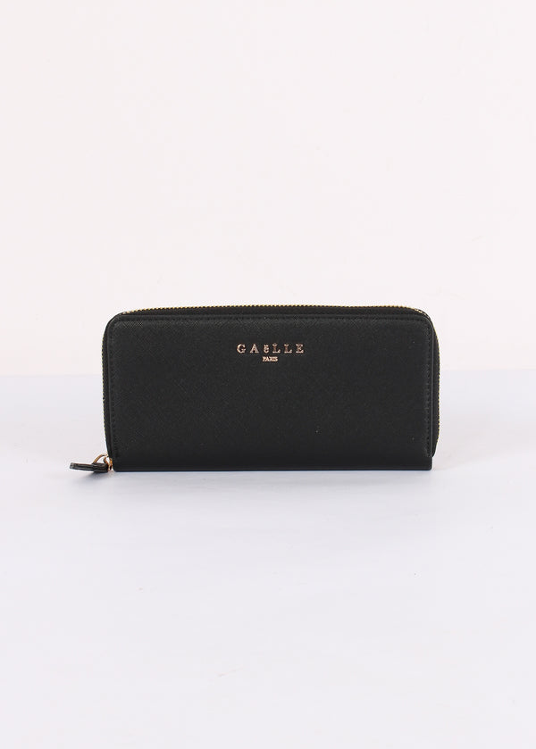 Zip Around Saffiano Nero