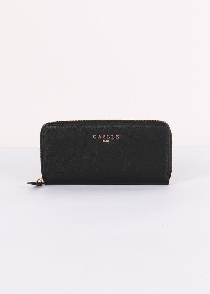 Zip Around Saffiano Nero