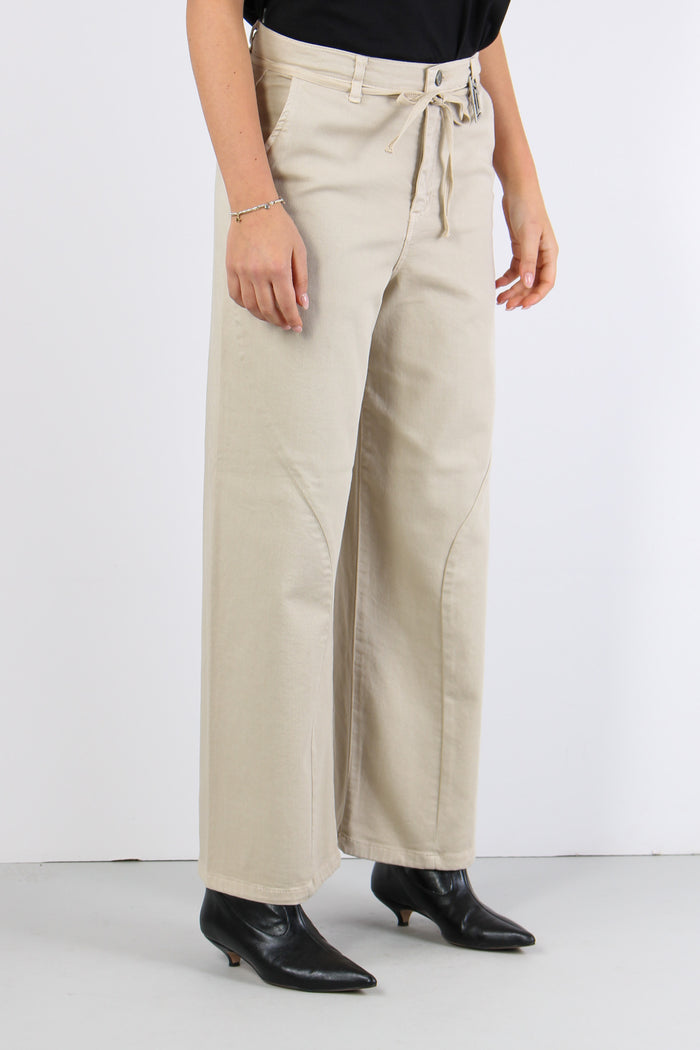 Pantalone Gamba Larga Laccetti Vanilla-7