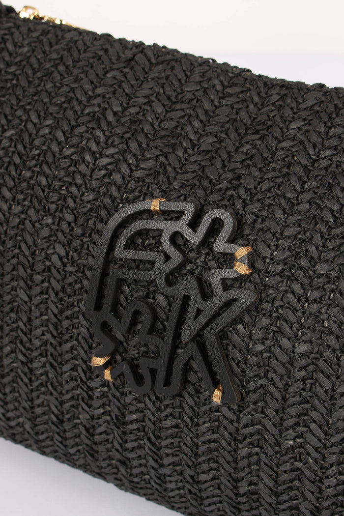 Pochetta Paglia Frange Nero-4
