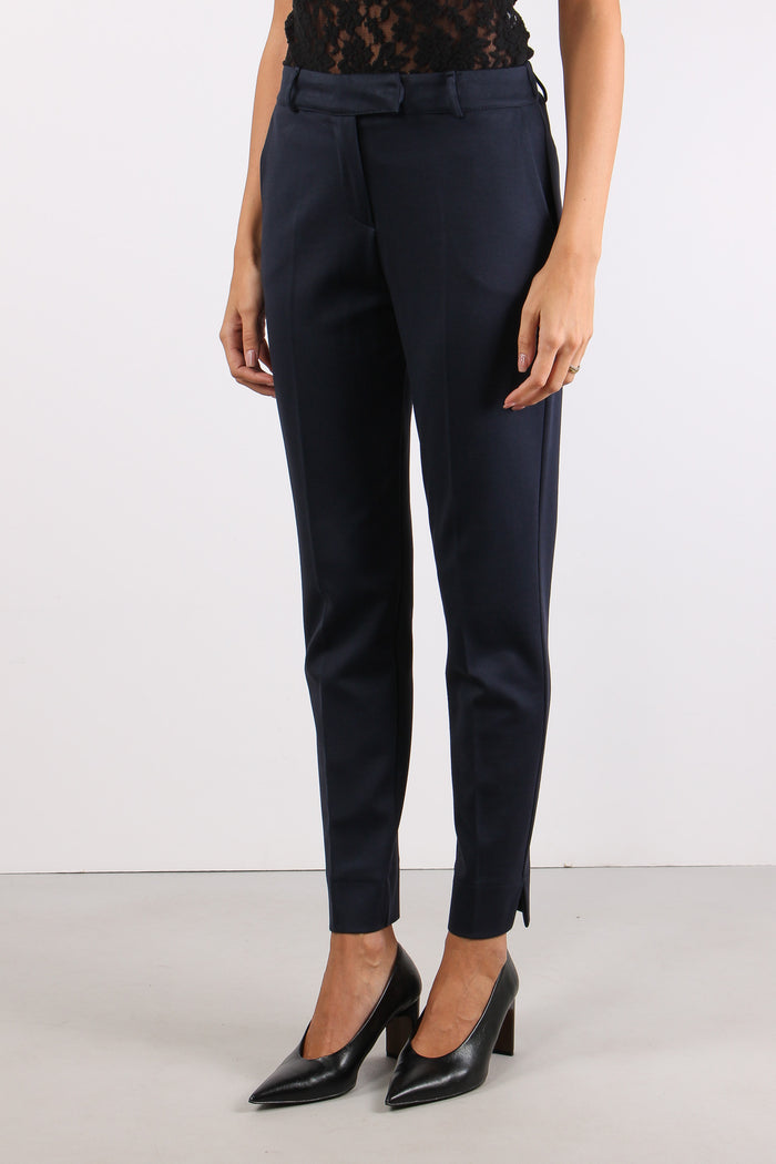 Pantalone Slim Punto Roma Diag Blu-3