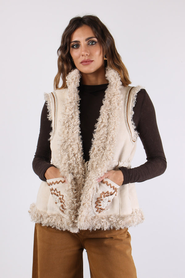 Gilet Reversibile Panna