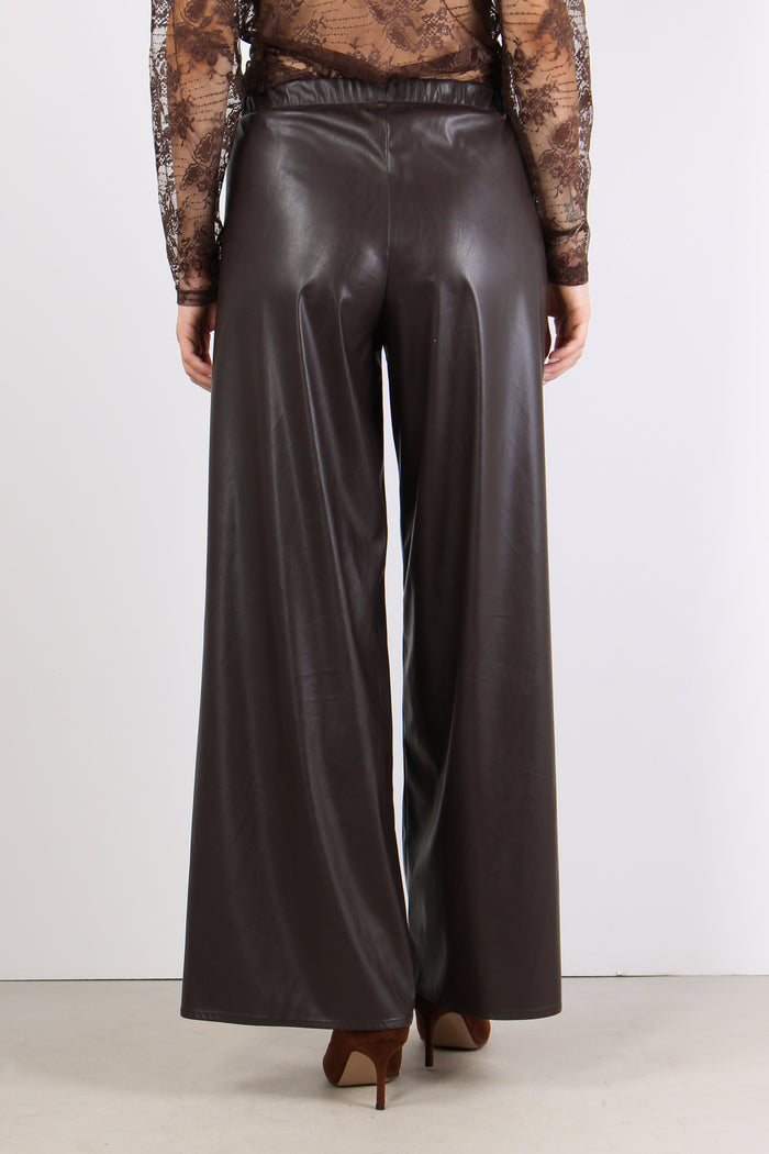 Pantalone Scampanato Ecopelle Moro-4