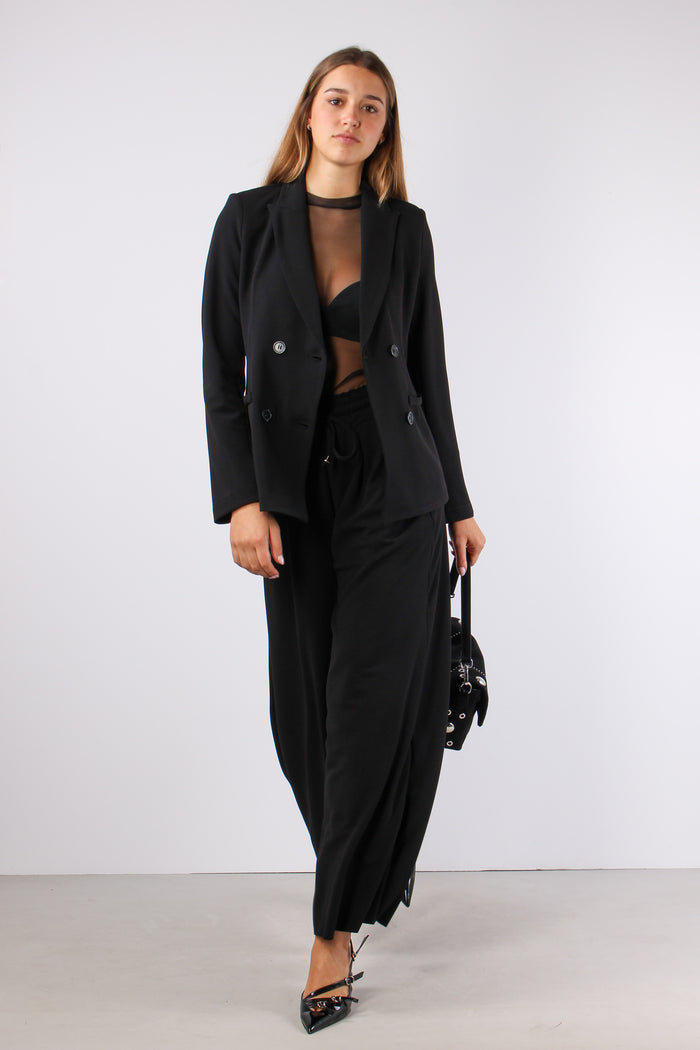 Giacca Doppiopetto Scuba Nero-5