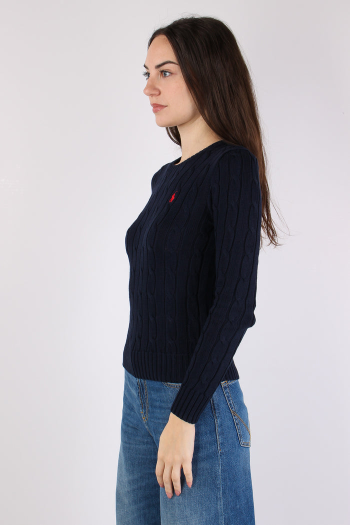 Pullover Girocollo Trecce Hunter Navy-5
