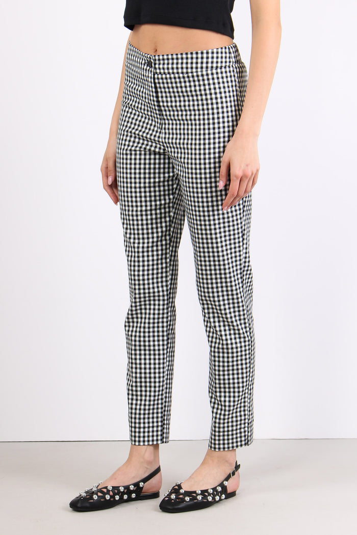 Pantalone Sigaretta Vichy Bianco/nero-3