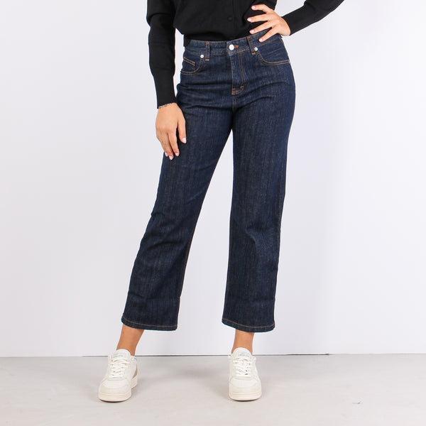 Denim Gamba Dritta Risvolto Denim-2
