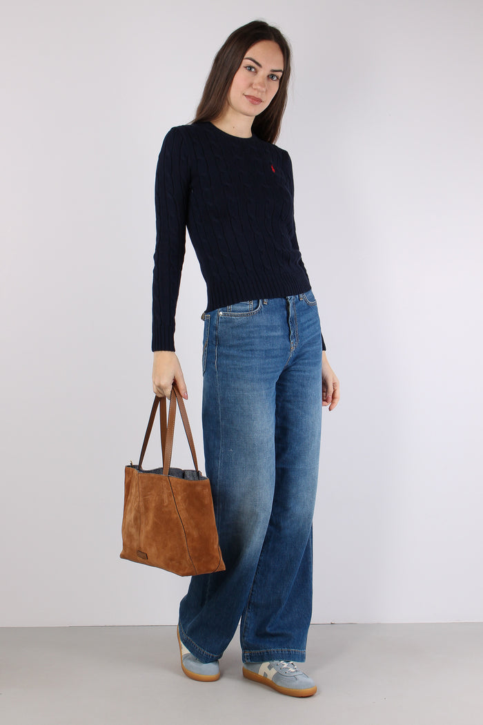 Pullover Girocollo Trecce Hunter Navy-3