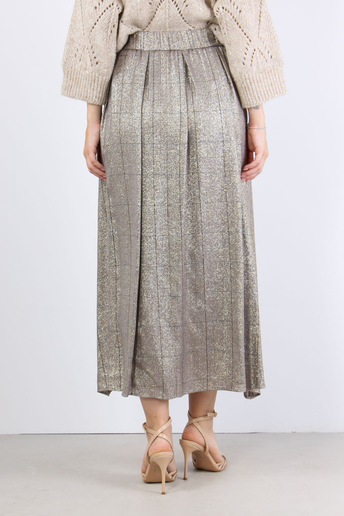 Gonna Quadri Lurex Beige-3