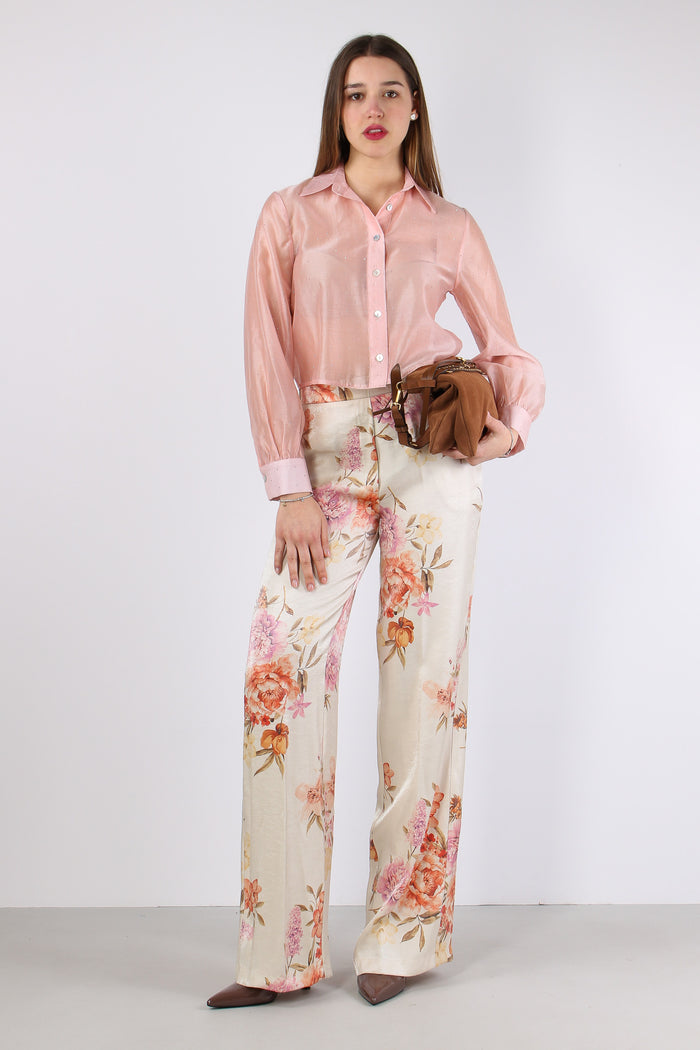 Camicia Corta Mussola Strass Rosa-6