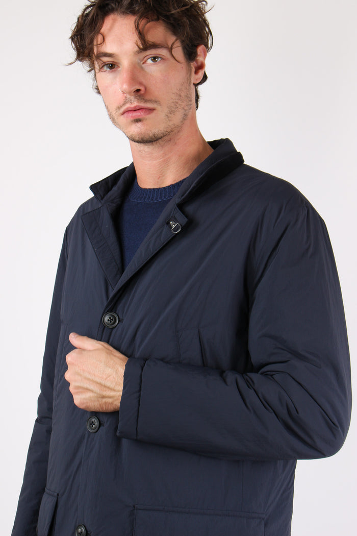 Giubbotto Colletto Velluto Blu-3