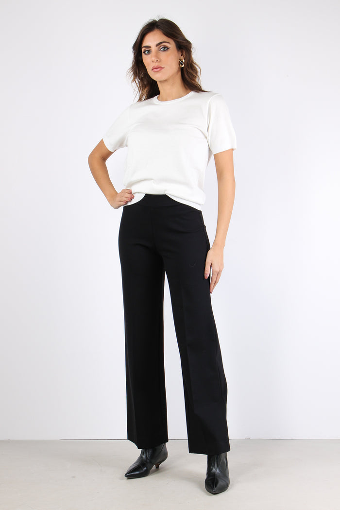 Pantalone Cropped Punto Milano Nero