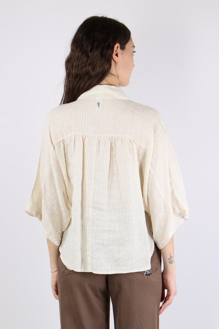 Camicia Over Lino Riga Meringa/beige-4