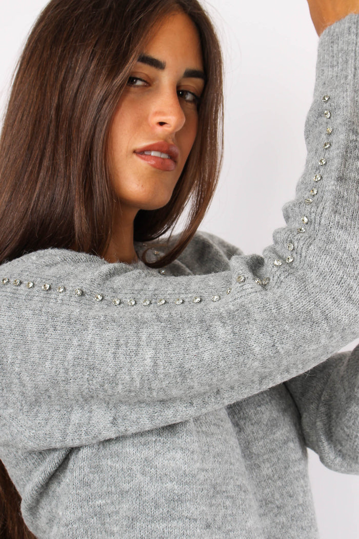 Enimia Maglia Applicazione Str Grigio-6